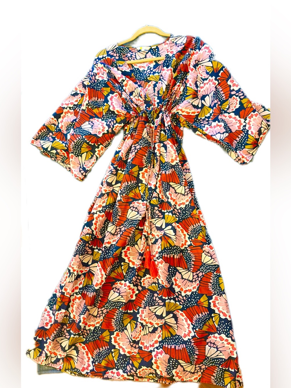 Boden Kimono style Floral Multicolor Maxi Dress